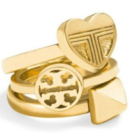 🆕 Authentic Tory Burch Stackable Gold Rings Band Ring Size 7 - Picture 6 of 11